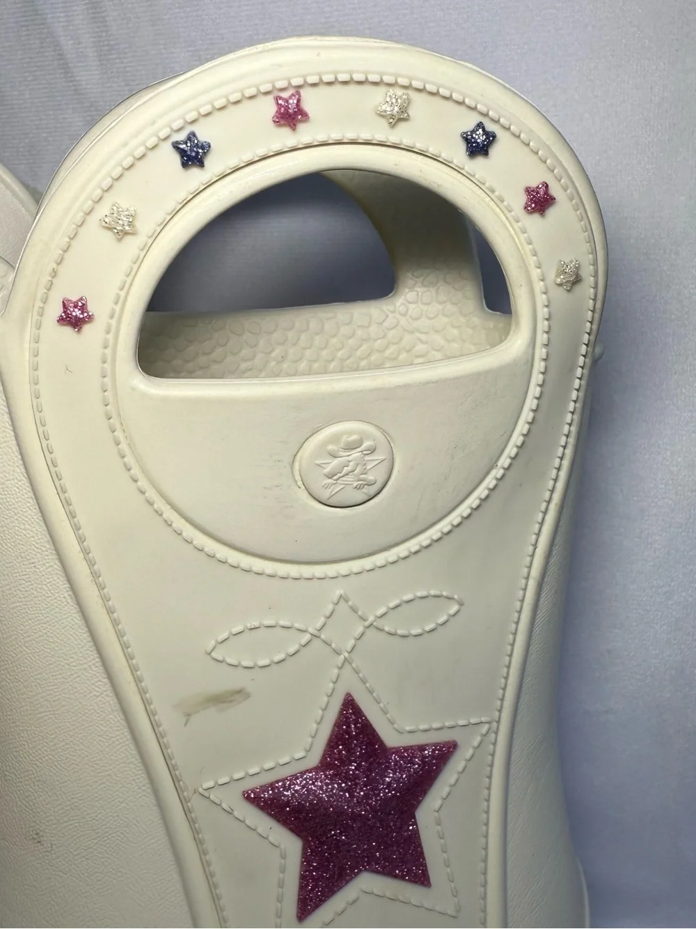 Crocs Kids' Cream Star-Accent Rain Boots